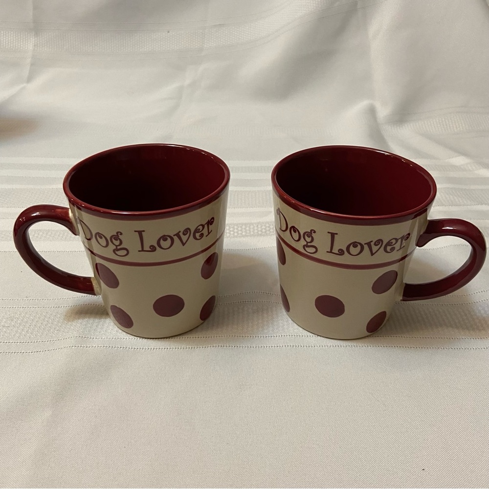 Dog Lover Pet Rageous Stoneware Coffee Mugs/Cups - 2 matching cups